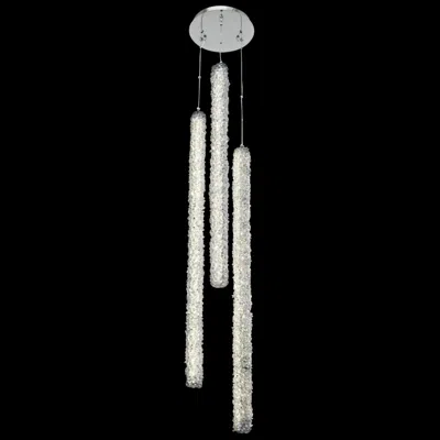 Allegri Lina 12" Wide Chrome Led 3-column Foyer Mini Foyer Pendant