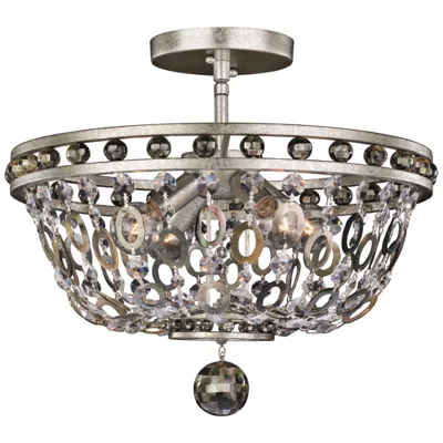 Allegri Lucia 17" Wide Vintage Silver 4-light Ceiling Light