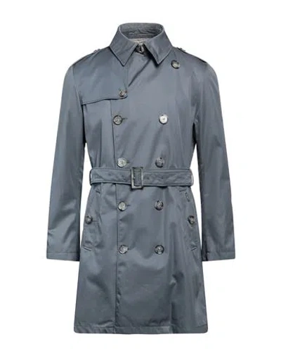 Allegri Man Overcoat & Trench Coat Pastel Blue Size 44 Cotton