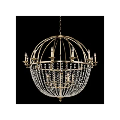 Allegri Pendolo 44"w Gold 18-light Orb Crystal Chandelier