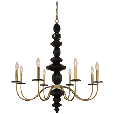 Allegri Piedra 34" Wide Brushed Brass 8-light Chandelier