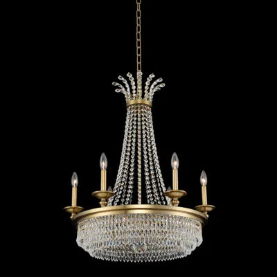 Allegri Tavo 26"w Winter Brass 6-light Crystal Chandelier