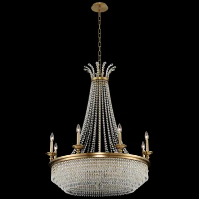 Allegri Tavo 34"w Winter Brass 8-light Crystal Chandelier