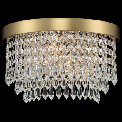 Allegri Tavo 6" High Winter Brass Crystal Wall Sconce