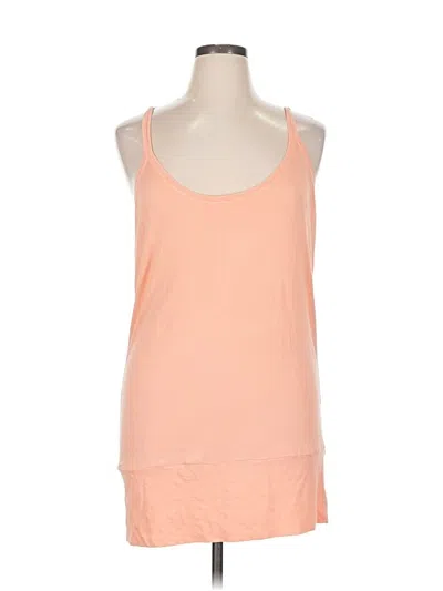 Pre-owned Allen Allen Tank Top Orange Halter Neckline Tops