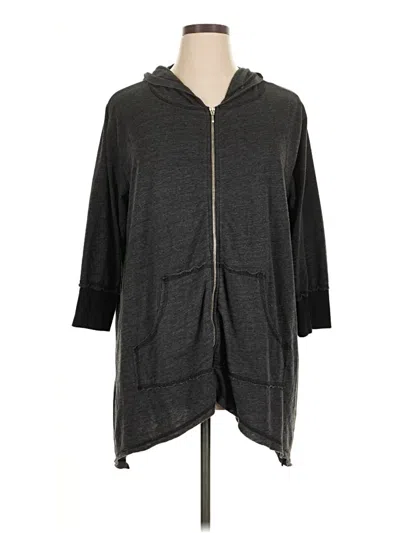 Pre-owned Allen Allen Zip Up Hoodie In Gray