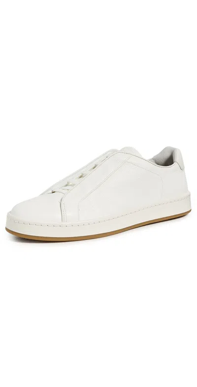 Allen Edmonds Banks Leather Slip On Sneakers White