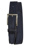 Allen Edmonds Bourbon Street Suede Belt In Dark Blue