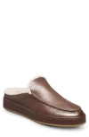 Allen Edmonds Bowen Genuine Shearling Lined Mule Slipper In Brown
