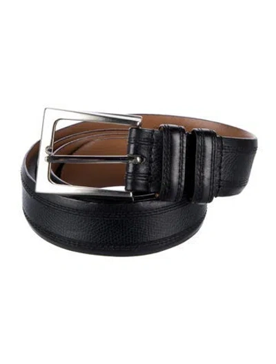 Pre-owned Allen Edmonds Calfskin Belt In Black
