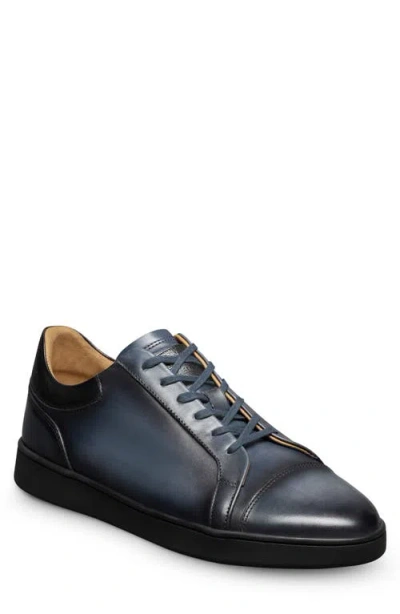 Allen Edmonds Chambers Croc Embossed Cap Toe Sneaker In Blue