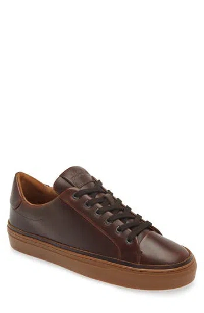 Allen Edmonds Flynn Leather Sneaker In Brown/white