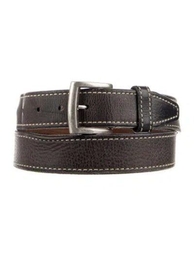 Pre-owned Allen Edmonds Leather Belt In Black