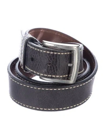 Pre-owned Allen Edmonds Leather Belt In Black