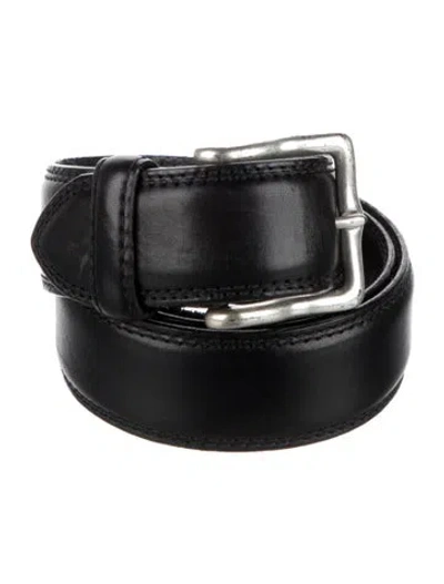 Pre-owned Allen Edmonds Leather Belt In Black