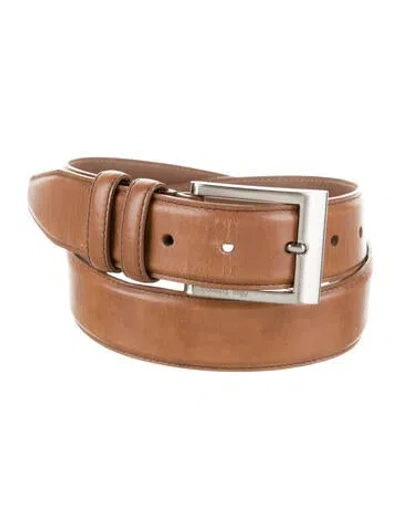 Pre-owned Allen Edmonds Leather Belt In Brown