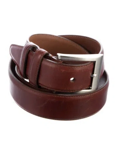 Pre-owned Allen Edmonds Leather Belt In Brown