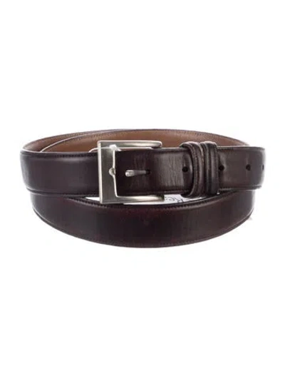 Pre-owned Allen Edmonds Leather Belt In Brown