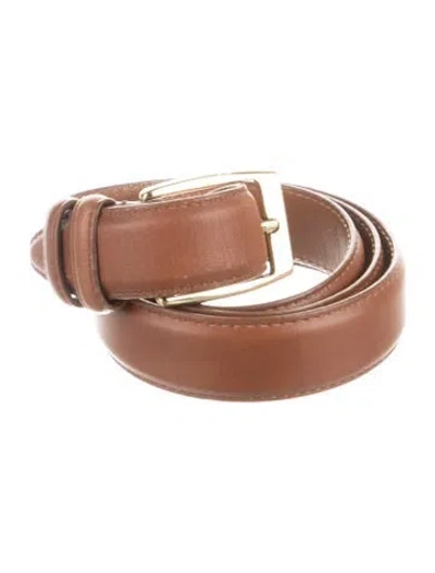 Pre-owned Allen Edmonds Leather Belt In Brown