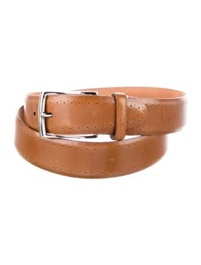 Pre-owned Allen Edmonds Leather Belt In Brown