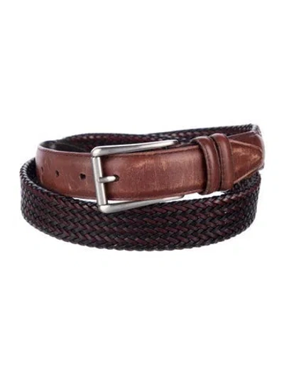 Pre-owned Allen Edmonds Leather Belt In Brown