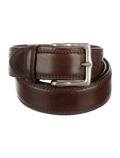 Pre-owned Allen Edmonds Leather Belt In Brown