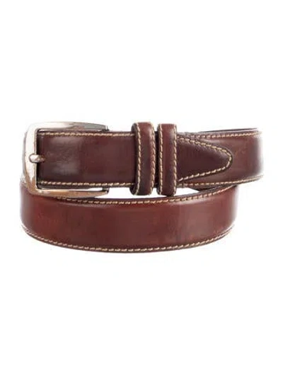 Pre-owned Allen Edmonds Leather Belt Kit In Brown
