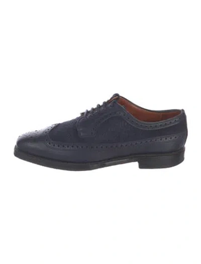 Pre-owned Allen Edmonds Leather Brogues In Blue
