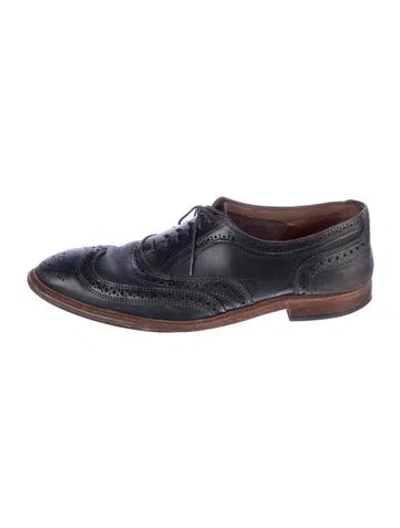 Pre-owned Allen Edmonds Leather Brogues In Blue/brown