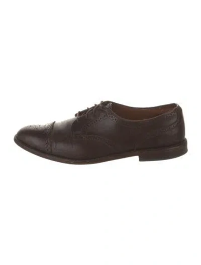 Pre-owned Allen Edmonds Leather Brogues In Brown