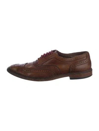 Pre-owned Allen Edmonds Leather Brogues In Brown