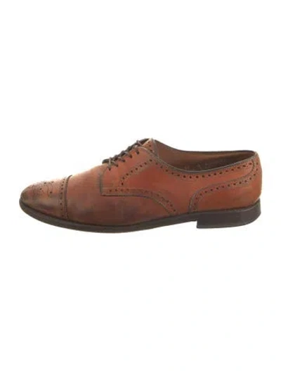 Pre-owned Allen Edmonds Leather Brogues In Brown
