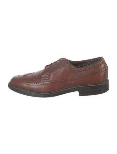 Pre-owned Allen Edmonds Leather Brogues In Brown