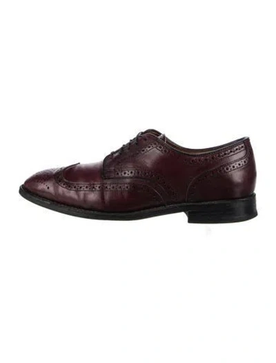 Pre-owned Allen Edmonds Leather Brogues In Burgundy