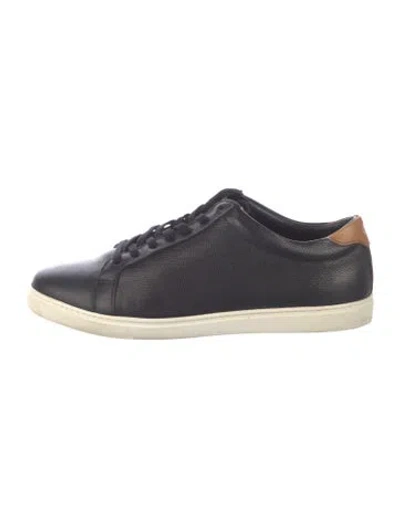 Pre-owned Allen Edmonds Leather Colorblock Pattern Sneakers In Blue