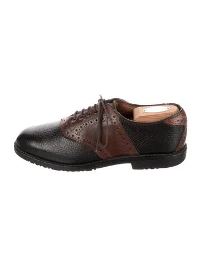 Pre-owned Allen Edmonds Leather Colorblock Pattern Spectators In Multi