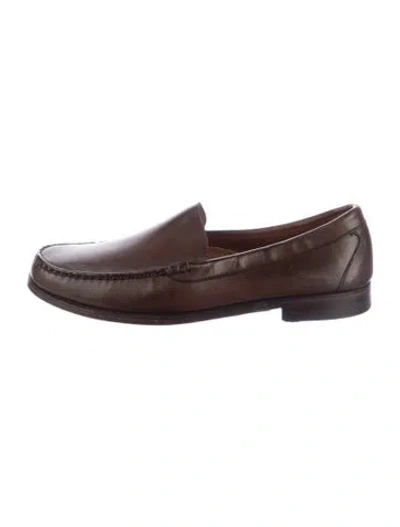 Pre-owned Allen Edmonds Leather Dress Loafers In Brown