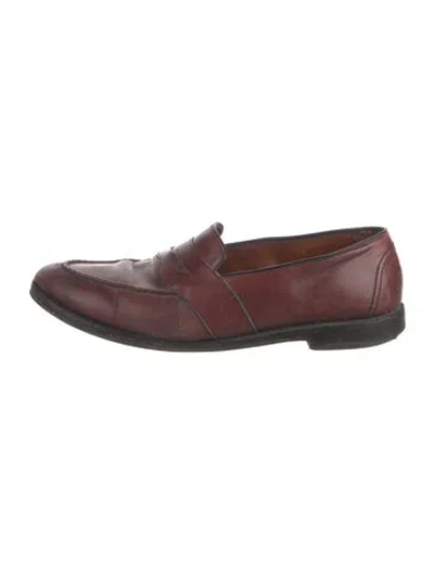 Pre-owned Allen Edmonds Leather Dress Loafers In Burgundy