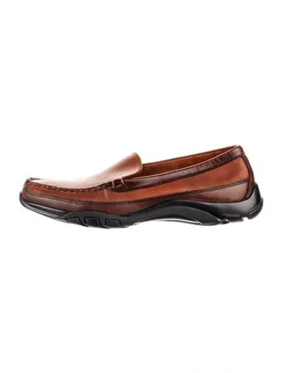 Pre-owned Allen Edmonds Leather Drivers In Brown