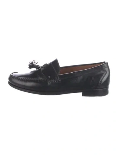 Pre-owned Allen Edmonds Leather Fringe Trim Accent Loafers In Multi
