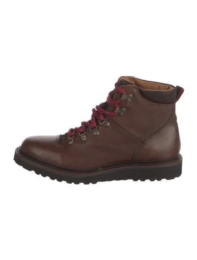 Pre-owned Allen Edmonds Leather Hiking Boots W/ Tags In Brown