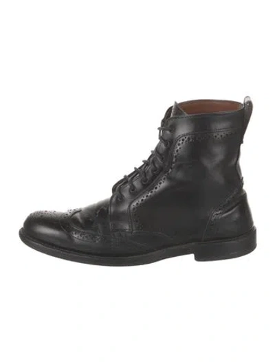 Pre-owned Allen Edmonds Leather Lace-up Boots In Black