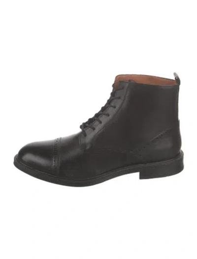 Pre-owned Allen Edmonds Leather Lace-up Boots In Black