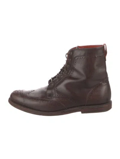 Pre-owned Allen Edmonds Leather Lace-up Boots In Brown