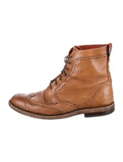 Pre-owned Allen Edmonds Leather Lace-up Boots In Brown