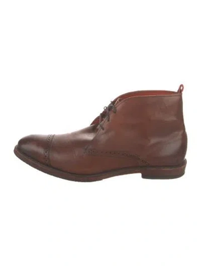 Pre-owned Allen Edmonds Leather Lace-up Boots In Brown