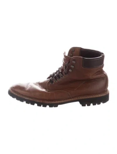 Pre-owned Allen Edmonds Leather Lace-up Boots In Brown