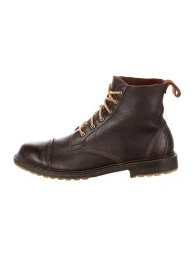 Pre-owned Allen Edmonds Leather Lace-up Boots In Brown
