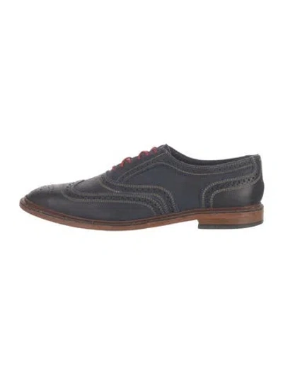 Pre-owned Allen Edmonds Leather Lasercut Accents Brogues In Blue