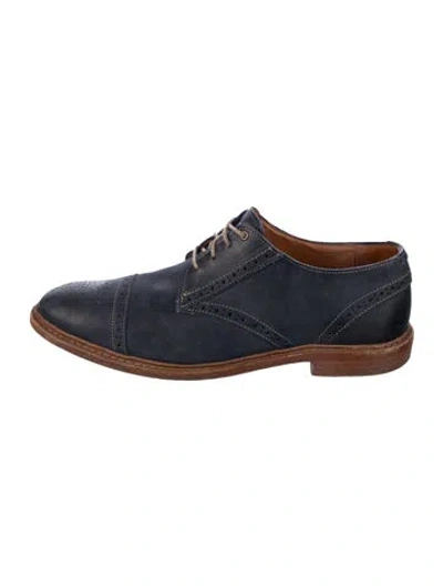 Pre-owned Allen Edmonds Leather Lasercut Accents Brogues In Blue